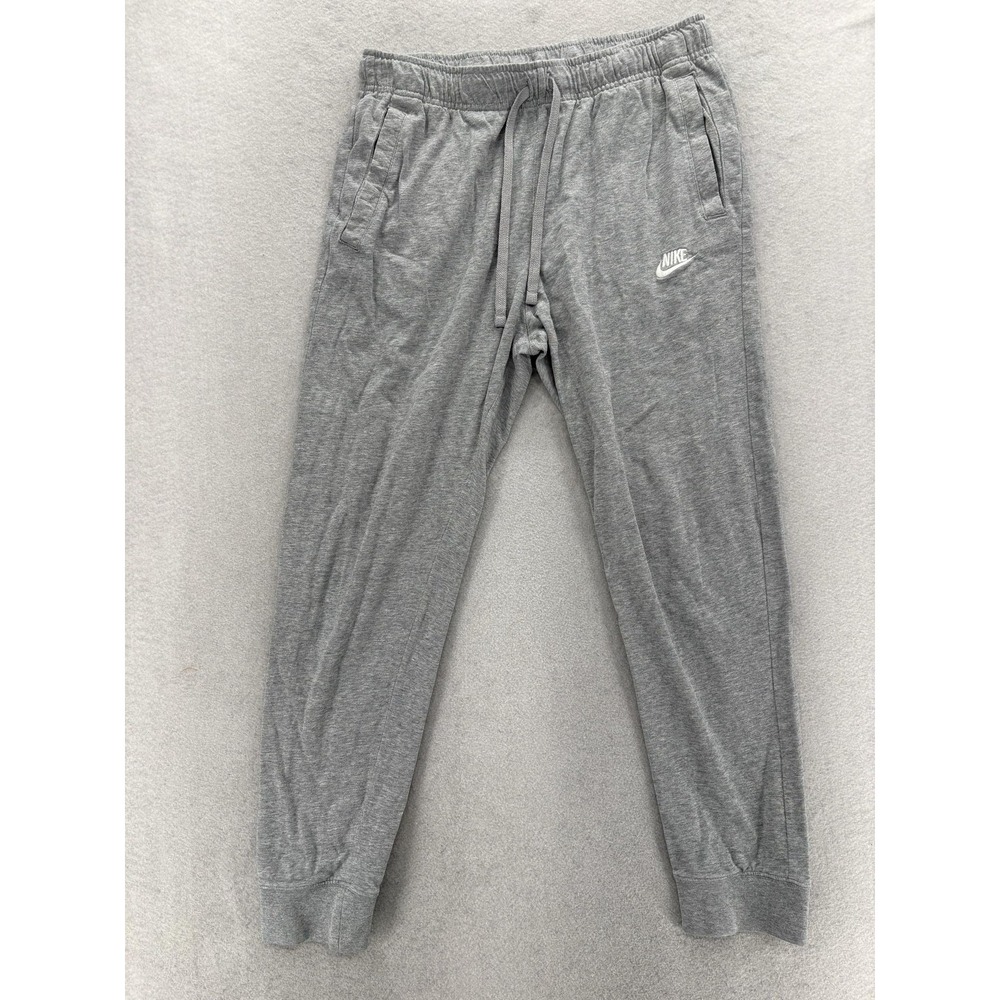 Nike Sportswear Club Jersey Joggers Pants Mens Medium Dark Grey Heather Gym
